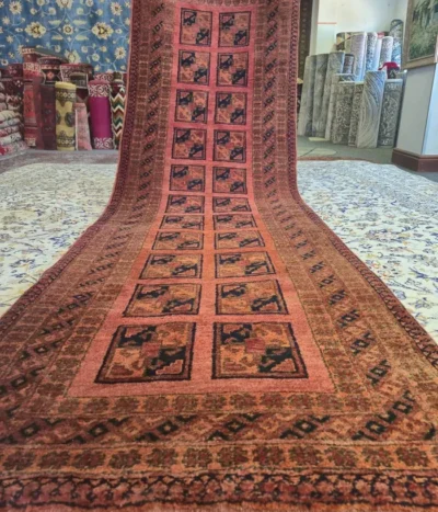 Vintage Baluch hallway runner, Size: 280 x 85 cm, Afghan rug, hand-knotted 100% wool.