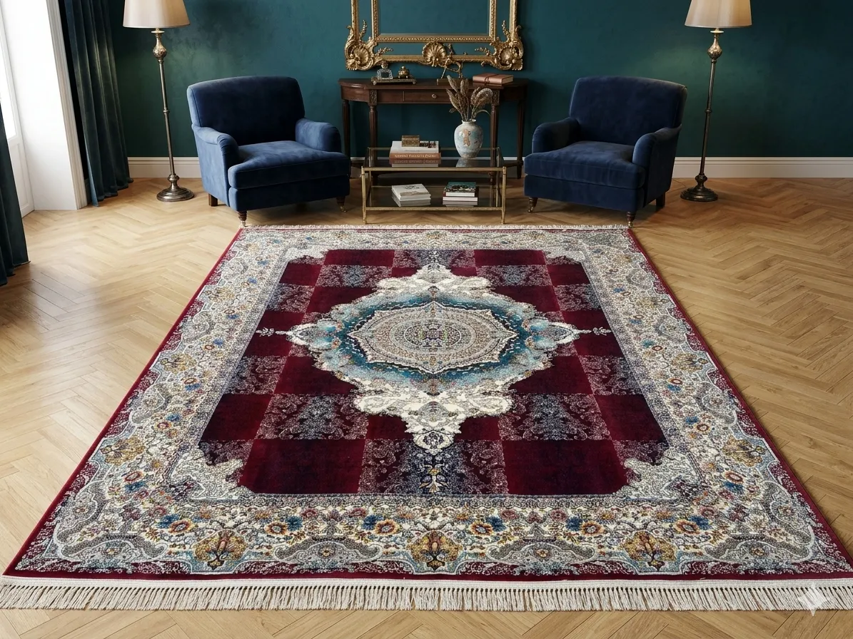 Royal Chakawak carpet, Size: 350x250 cm, red color, 700 knots quality, machine made, R12 000 valuation certificate & exchange warranty, Imported from Iran.