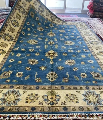 Afghan Handmade Chobi, Size: 300 × 200 cm, blue color, Fine hand knotted by natural wool & vegetable dye, R35 000 valuation certificate.