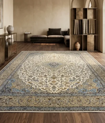 Persian Kashan rug, Size: 350 x 250 cm, 400 knots wool on cotton quality, R12000 valuation certificate & exchange warranty.