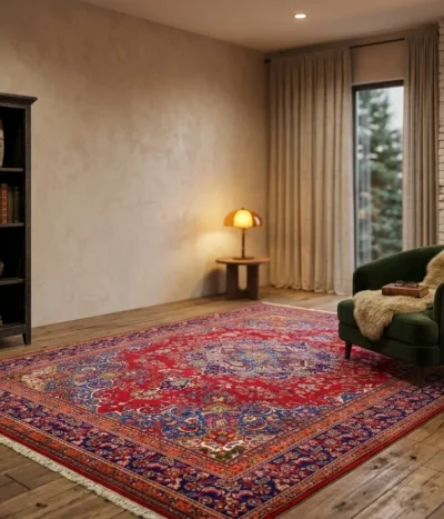 Premium Mashad carpet, Size: 397 x 303 cm, fine hand knotted by natural wool & vegetable dye. R26 000 valuation certificate, Imported from Iran.