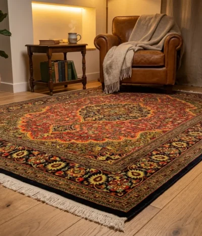 Silk Persian Kashan rug, Size: 205 x 138 cm, very fine 100% hand knotted, R40 000 valuation certificate.