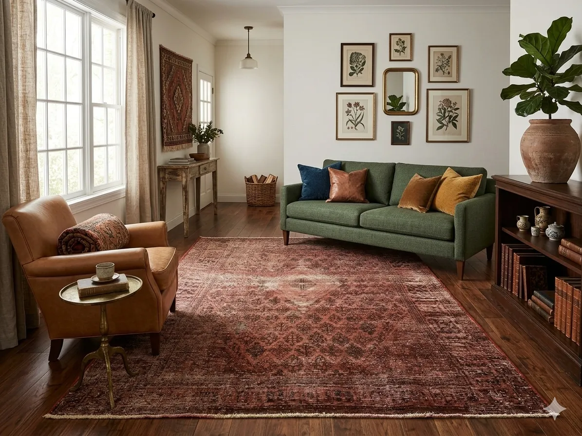 Vintage Tabriz rug, Size:360 x 245 cm, overdyed, handmade by natural wool, R35 000 valuation certificate.