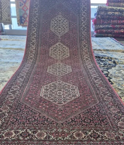 Bijar hallway runner, Size: 290x82 cm, Fine hand knotted, mixture of silk on wool, R20 000 valuation.