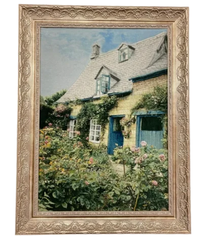 Cottage Persian Pictorial rug, Size: 83x63 cm, Hand Knotted, silk & kork Wool blend, R35 000 valuation certificate.