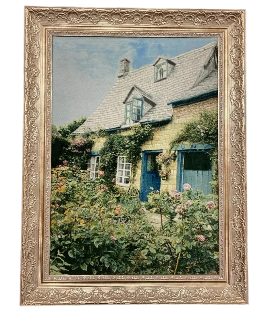 Cottage Persian Pictorial rug, Size: 83x63 cm, Hand Knotted, silk & kork Wool blend, R35 000 valuation certificate.