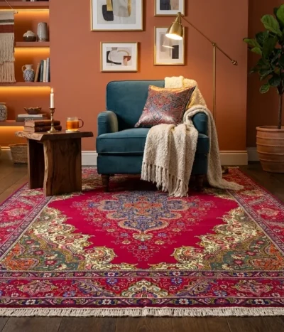 Handmade Tabriz rug, Size: 390 x 300 cm, hand knotted by natural wool & vegetable dye, R15000 valuation certificate.