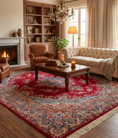 large Persian rug Kerman, Size: 430x300 cm, fine hand knotted by natural wool & vegetable dye, R40 000 valuation certificate & exchange warranty. Imported from Iran.