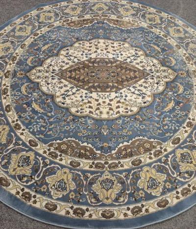 Persian Isfahan round rug, Size 200 x 200 cm, polyester, machine made.