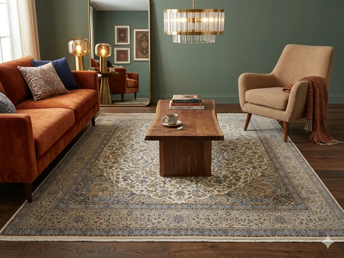 Persian Kashan rug, Size: 400 x 300 cm, light color, 400 knots wool on cotton quality, R15 000 valuation certificate.