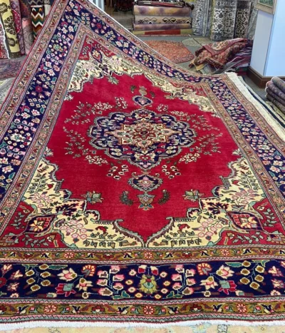 Pre loved Handmade Tabriz carpet, Size: 300×200 cm, 100% hand knotted by natural wool & vegetable dye, R15 000 valuation certificate.