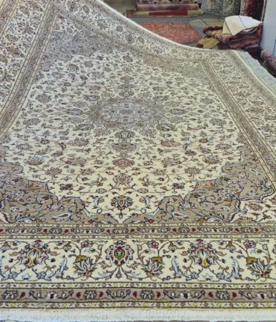 Second hand Nain rug, Size: 350 x 237 cm, Hand knotted, 100% wool, R22 000 valuation.