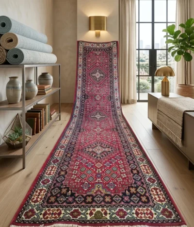 Tabriz Hallway runner, Size: 400 x 100 cm, Heriz pattern, 400 knots wool on cotton quality.
