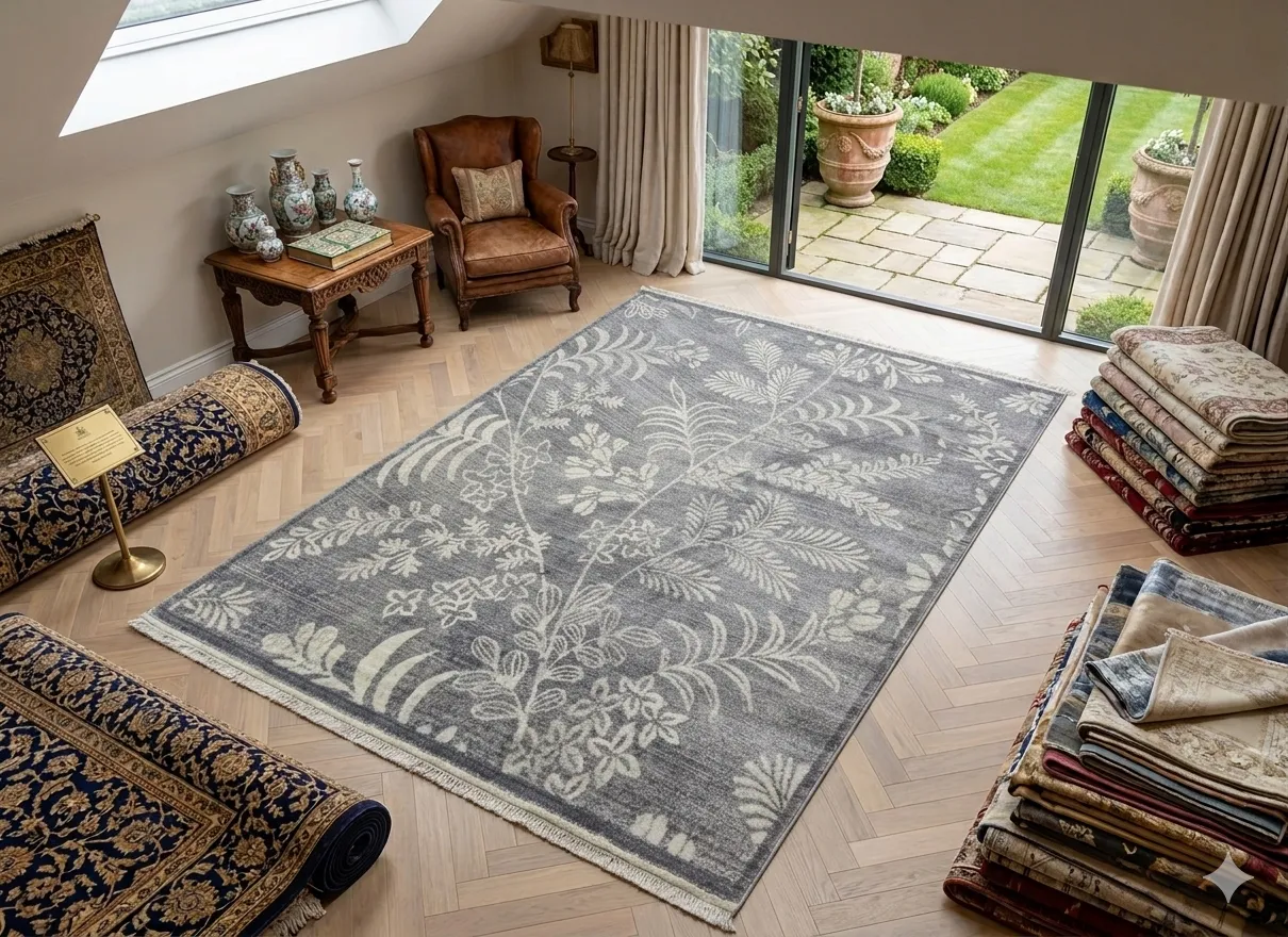 Modern contemporary Turkish rug, Size: 230 x 160 cm, Grey color, machine made, polyester quality.