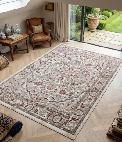 Modern contemporary Turkish rug, Size: 290 x 190 cm, machine made, polyester quality.