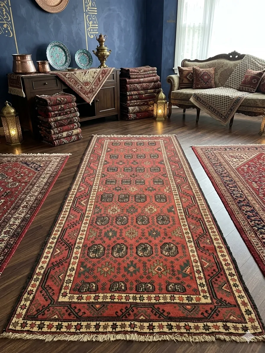 Vintage Torkaman hallway runner, Size: 292 x 128 cm, hand-knotted by natural wool, vegetable dye & nomadic weaving technique.