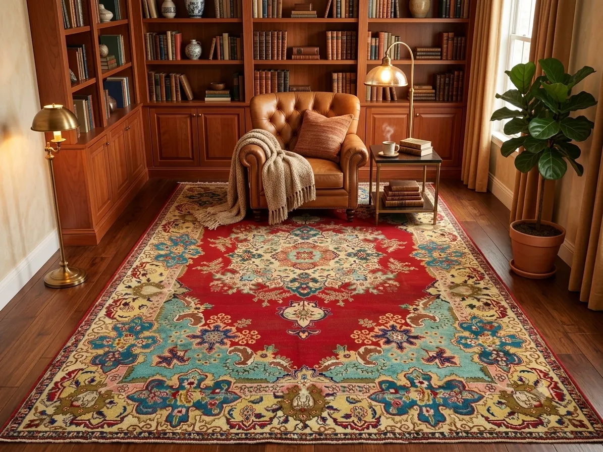 Hand-Knotted Antique Kerman rug, Size: 350 x 235 cm, wool on cotton foundation. around 60 years old, small patch on top right corner.