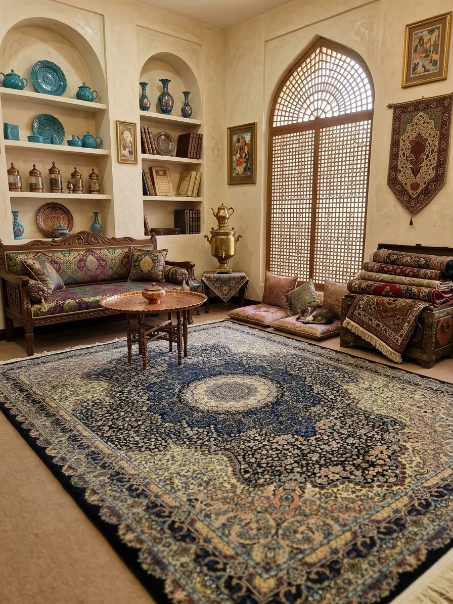 Fine floral Qum rug, Size: 200 x 100 cm, 1500 knots silk thread quality.